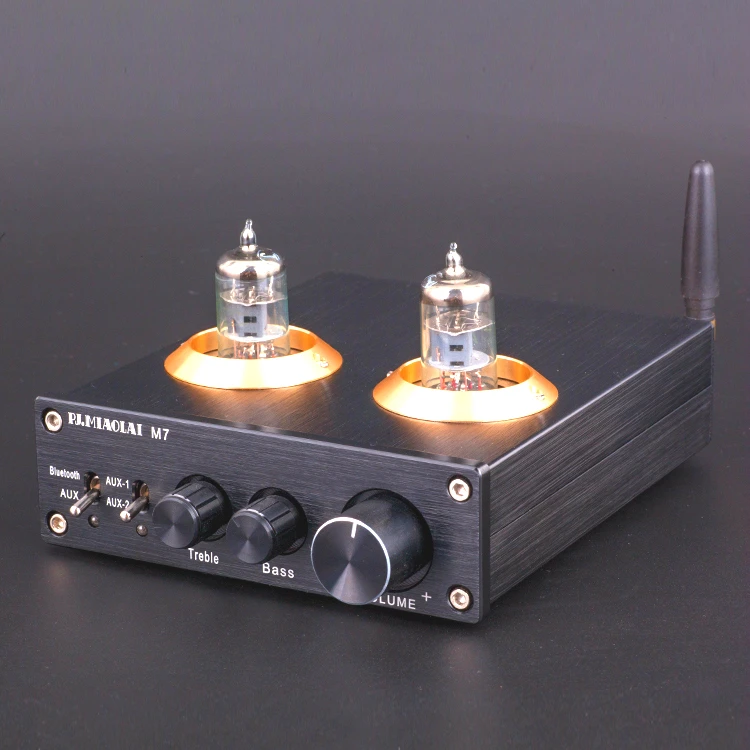 M7 Bluetooth 4.0 HiFi Vacuum 6J1 Tube Amplifier Stereo Tube Preamplifier With Treble Bass Tone Control