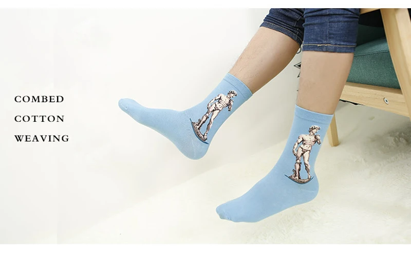 Дропшиппинг 3D живопись Для мужчин носки Ван Гог Mona искусство персонажи мужские носки ретро Harajuku хлопок носки для скейтбординга унисекс 1