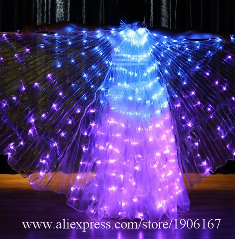 Bellydance colorful led light wings perform dress wings butterfly wears led costumes bar luminous cloak led6
