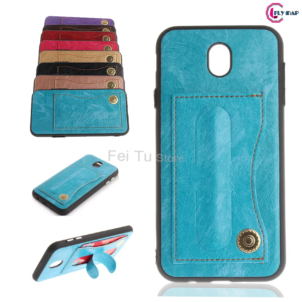 Fitted Case for Samsung Galaxy J5 2017 J57 J530 J530FM J530FM/DS SM-J530FM SM-J530FM/DS Bracket Card Holder Phone Leather Cover