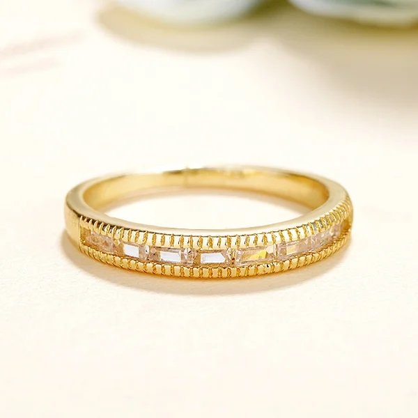 

Light Luxury Gold Ring Small Fresh Inlaid Zircon Very Slim Female Ring Student Ring