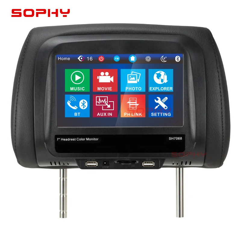 Новинка! 7 &quotавтомобильный подголовник монитор MP4/MP5 Подушка с Bluetooth IR FM сенсорный