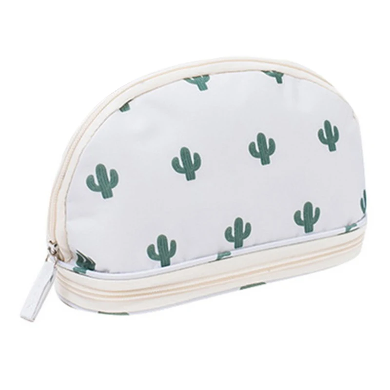 

Portable Cosmetic Bag Double Layer Travel Makeup Pouch Bags Circular Woman Make Up Bag