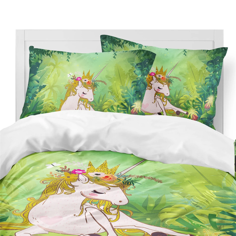 Princess Green Unicorn Bedding Set -Unicorn Fashion HTB1gniaSgHqK1RjSZFPq6AwapXag