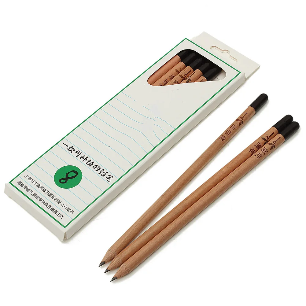 

8pcs/pack!!!!! Creative Wooden Plantable herb Sprouting Pencils with Plants Seeds Indoor DIY Mini Bonsai For Kids Student Gifts