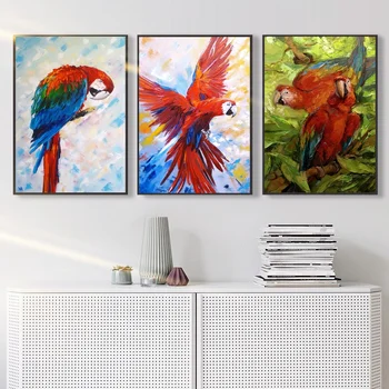 

Birds Oil Painting Print on Canvas Home Decor Parrot Pictures Wall Art Home Decoration No Frame
