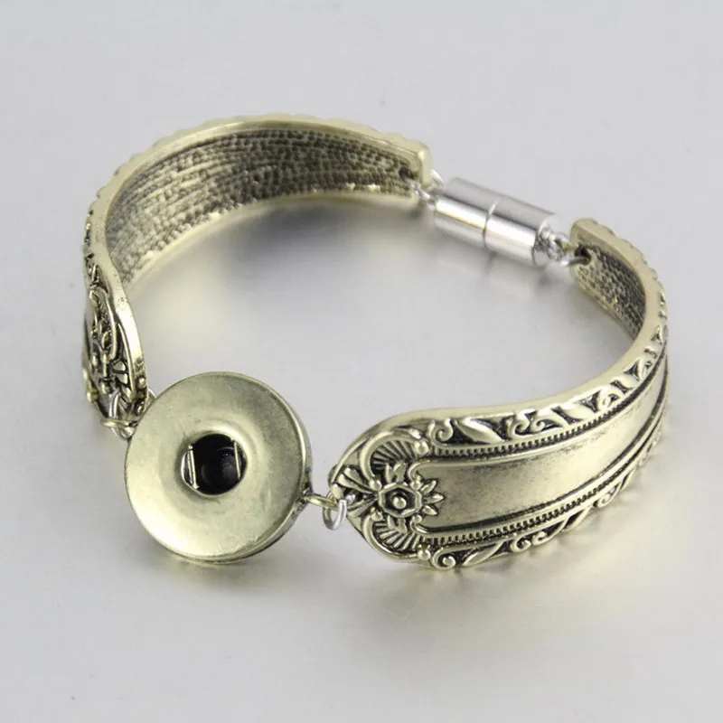 

6pcs new gold arrival antique silver plated metal magnetic clasp snap bracelet bangle for women