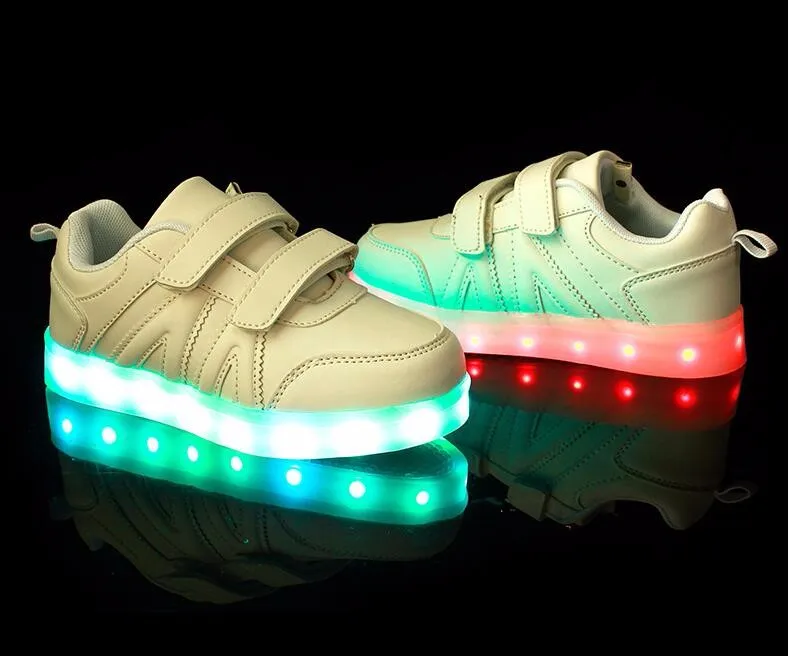 Новые детские 4 вида цветов светодиодные кроссовки для мальчиков и девочек USB зарядка светящиеся обуви спортивные кроссовки для детей светодиодный обувь