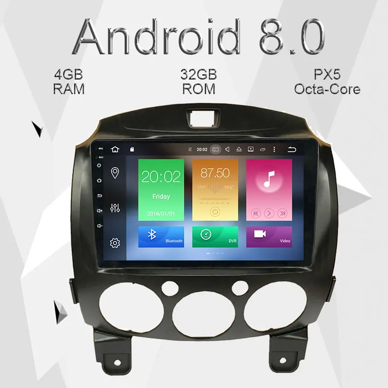 Flash Deal Aotsr Android 8.0 Car DVD Player Autoradio GPS Navigation for Mazda 2 9 inch IPS Screen Mirror-link Bluetooth no DVD 2 din radio 1