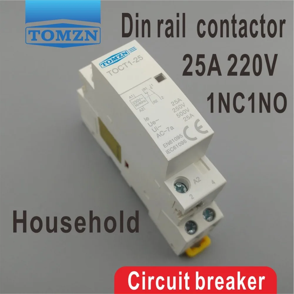 Модульный контактор переменного тока CT1 2P 25A 1NC 1NO 220 В/230 В 50/60 Гц на din рейке|modular
