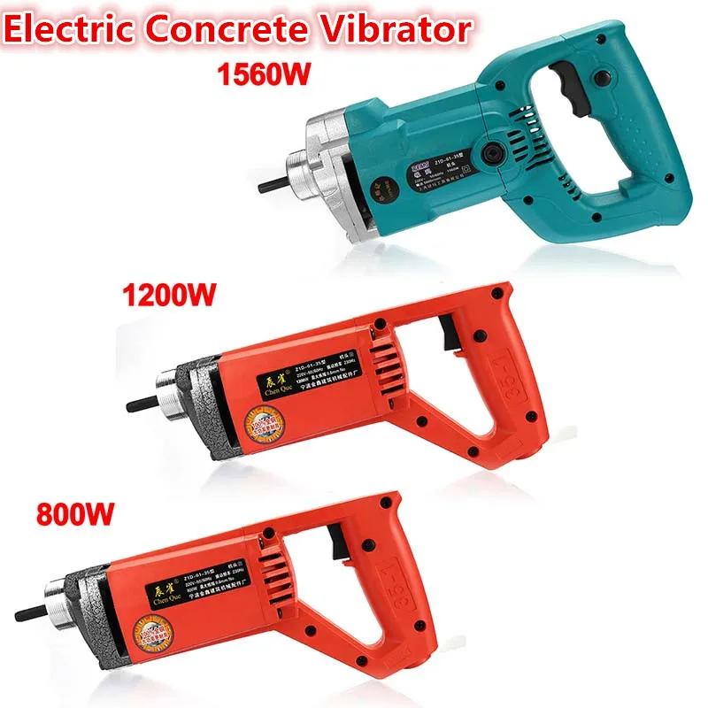 

800W/1200W/1600W Electric Concrete Vibrators Needle Lightweight Concrete Mixer Strong Copper Motor Construction Tools