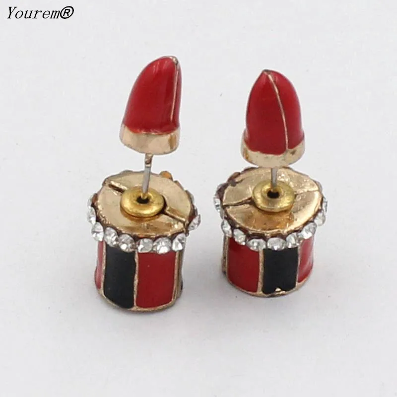 YOUREM fashion earring Explosion boutique lipstick LADIES stud earrings