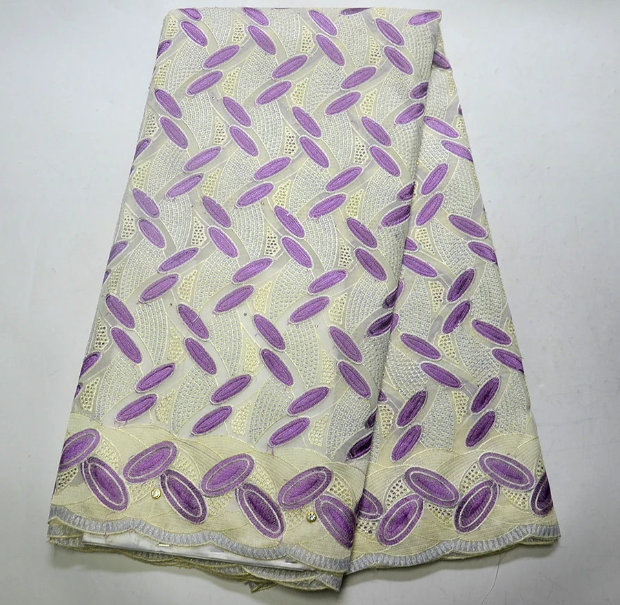 

2018 Beige purple Color Latest African Cotton Swiss Voile Lace Fabric High Quality African Swiss Voile Lace In Switzerland