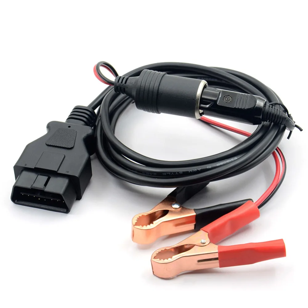 Кабель питания OBD2 OBD II 12 В автомобильный зажим для клеммы аккумулятора