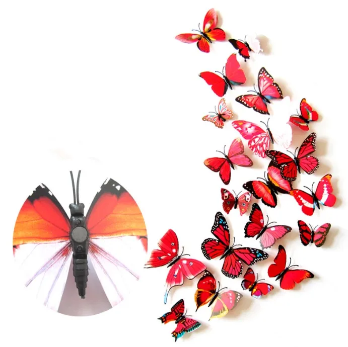 3d Butterfly Wall Sticker For Home Decoration Decals 12pcs 6big+6small Pvc 3d Butterfly Wall Sticker For Home Decoration Decals 12pcs 6big+6small Pvc