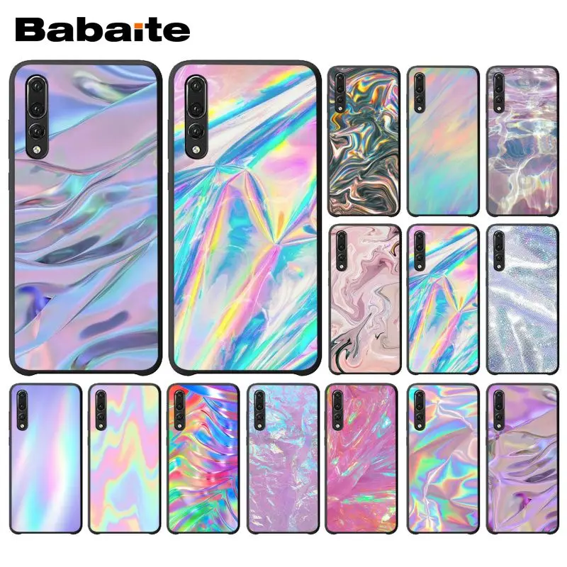 

Babaite rainbow iridescent holographic Phone Case for Huawei P20 Mate20 Lite Honor Play 8A 8C 7C 5A Y6 Y5 II Psmart