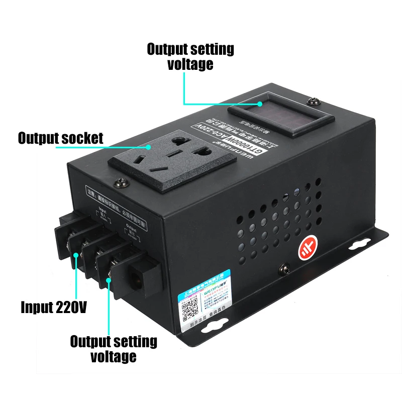Переменный ток 0-220 В 10000 Вт SCR Электронный регулятор напряжения светодиодный дисплей регулятор температуры регулятор скорости Диммер термостат