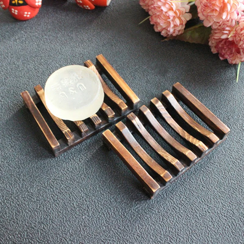 

Household Bamboo Wooden Soap Dish Shower Case Holder Container Storage Box Rack
