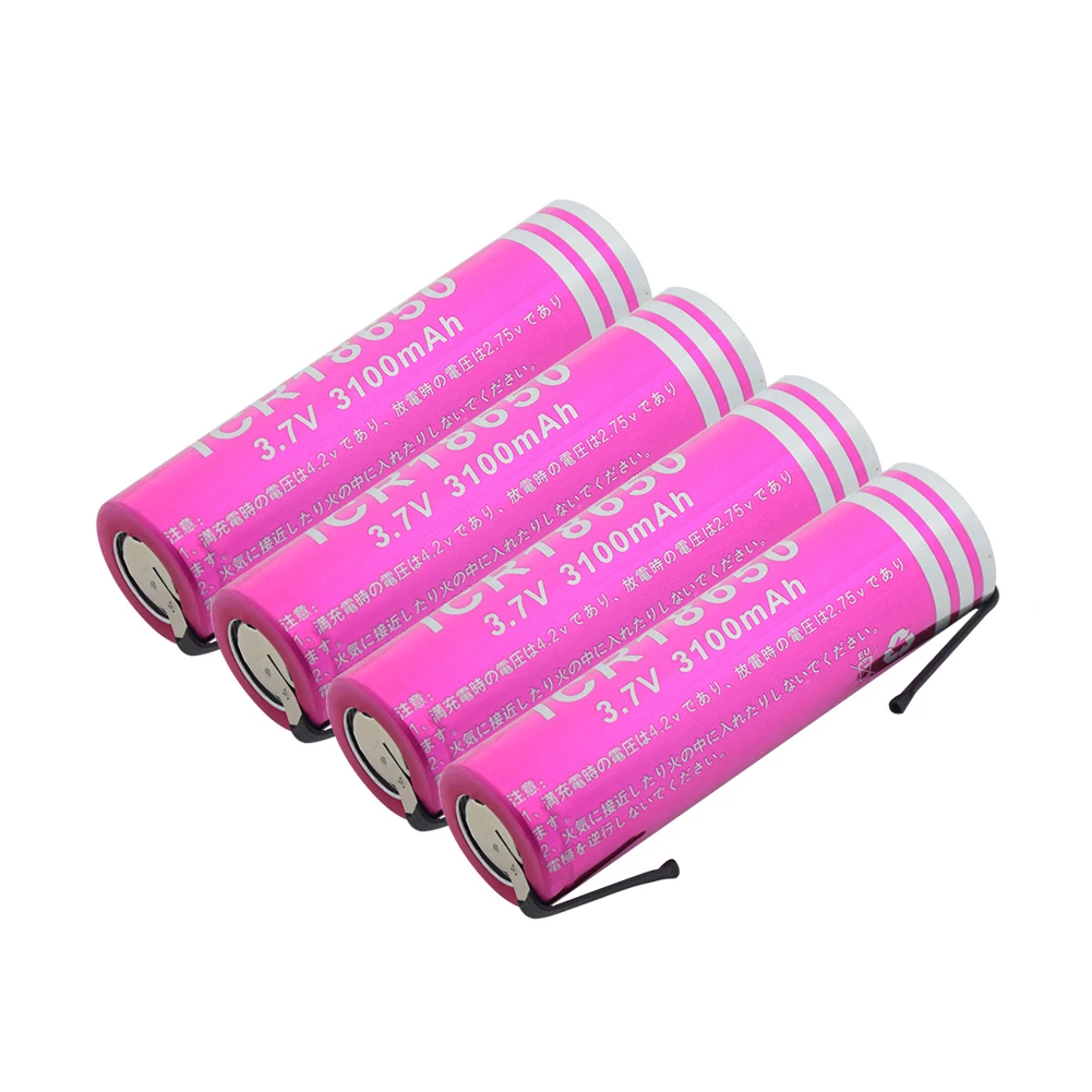 1/2/4 шт. 18650 розовый Li-Ion Батарея 3,7 V 3100 мА/ч, Перезаряжаемые литий Батарея для удаленного Управление фонарик ноутбук радио геймпад