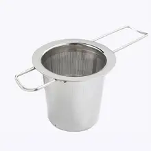 Practical 304 Stainless Steel Tea Strainer Infuser Tea Ball Tea Spice Mesh Herbal Filter cooking tools Folding Handle
