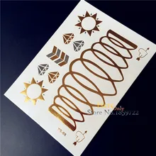 1PC Sexy Men Women Arm Hand Makeup Flash Tattoo YS08 Gold Silver Diamond Sun Wave Fake Jewel Waterproof Temporary Tattoo Sticker