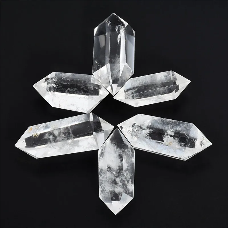 50-60 мм натуральная белая флюоритовая, Хрустальная кварцевая кристаллическая каменная точечная лечебная шестиугольная палочка, лечебный камень, Прямая поставка
