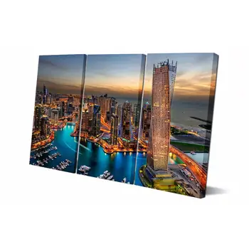 

Drop shipping 3 Panel printed painting City Painting Canvas Wall Art Picture Home Decoration Living Room Modern painting LS301