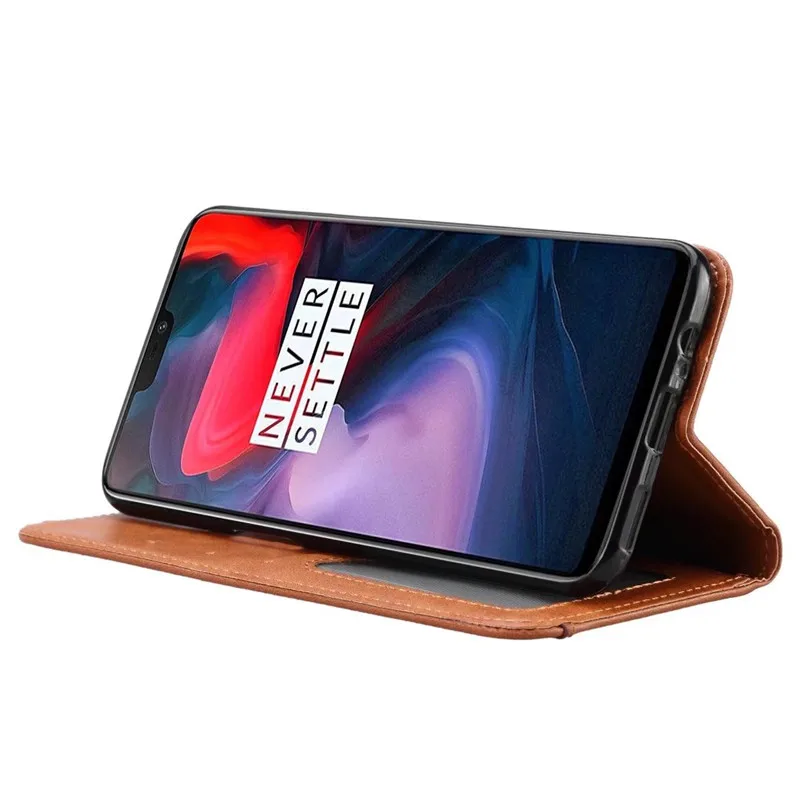 Роскошные Высокое качество бумажник с отделением для карт, на магните Чехол-книжка кожаный чехол для мобильного телефона OnePlus 6/6 T/One Plus 7 чехол для телефона