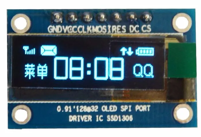 Модуль OLED SPI diplay 0 91 дюйма поддержка stm32/51 128*32 7pin SSD1306 | Электроника