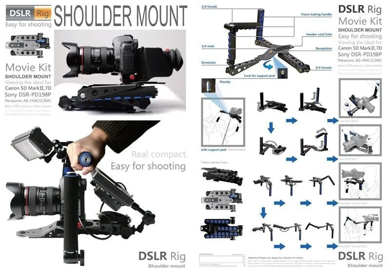 Lightdow DSLR Rig Movie Kit наплечное крепление для камеры Canon Nikon sony Pentax DSLR camera s