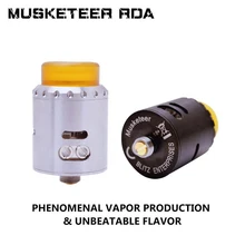 Musketeer RDA Atomizer Electronic Cigarette DIY Rebuildable Vapozier 810 Drip Tip Vape RDA Atomizer Musketeer RDA Atomizer Electronic Cigarette DIY Rebuildable Vapozier 810 Drip Tip Vape RDA Atomizer