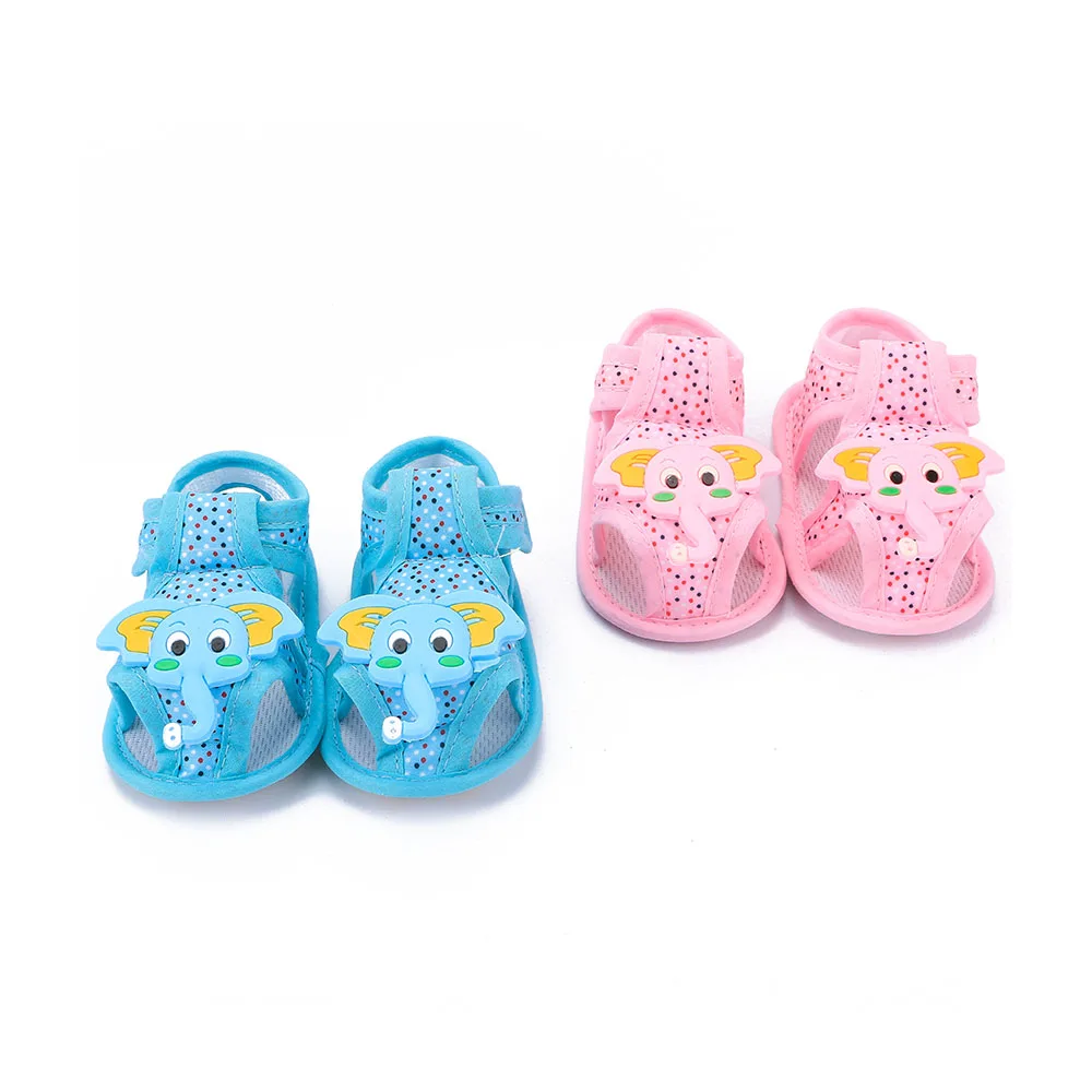 

Cute Baby Girl Boy Sandals Summer Cartoon Elephant Pattern Prewalkers Soft Sole Hollow Casual Shoes Toddler Sandals