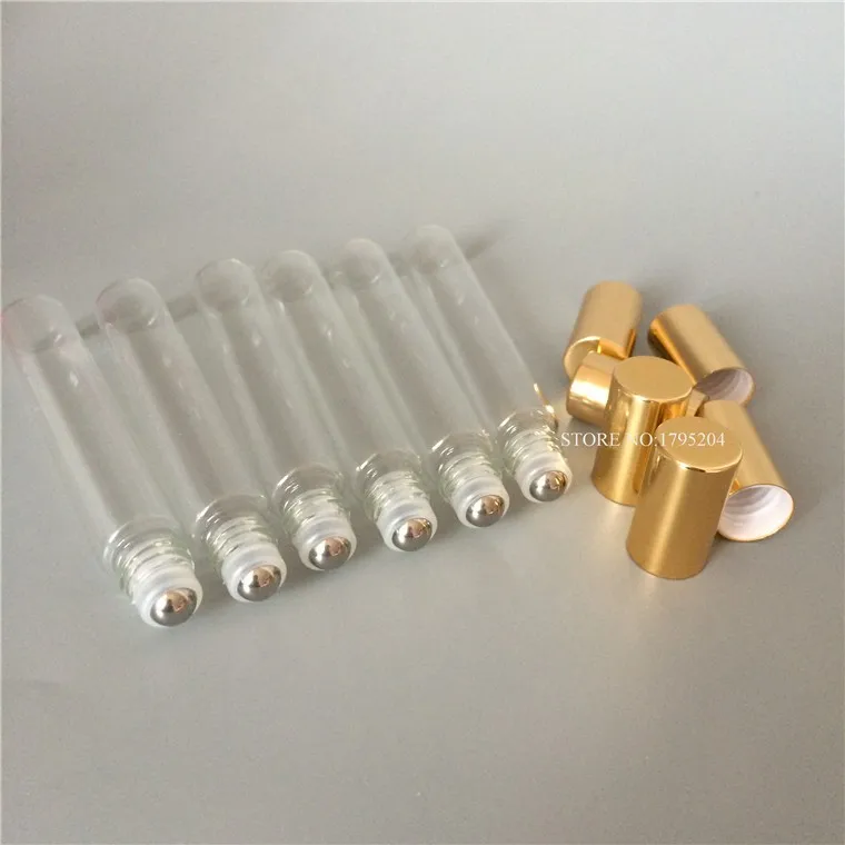 10 шт./лот, 10 мл, стеклянные бутылочки с эфирными маслами и роликовыми шариками для ароматерапии, парфюмерии, Бальзамы для губ, роликовые бутылки