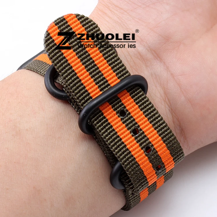 

20mm22mm New arrival Muticolor Nato Watch Strap Band Military Army Nylon Divers Black Stainless Steel Buckle Clasp Free Shipping