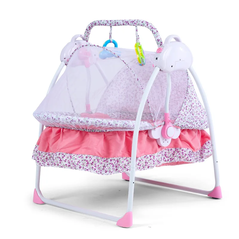 

New Baby Bed Electric Cradle Folding Baby Cradle With Mosquito Nets Smart Multi-functional Portable Cradle For Baby
