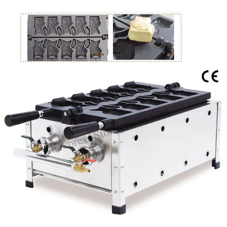 Машина Taiyaki для мороженого конус газовый тип 5 форм открытая рыба вафельная