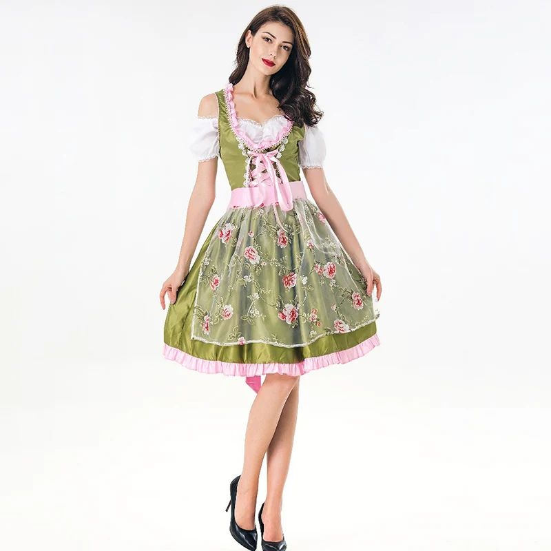 Bavarian Dirndl Платье Октоберфест пивной девушка костюм карнавальные игры Косплей сексуальный наряд горничной Необычные костюмы на Хэллоуин для женщин