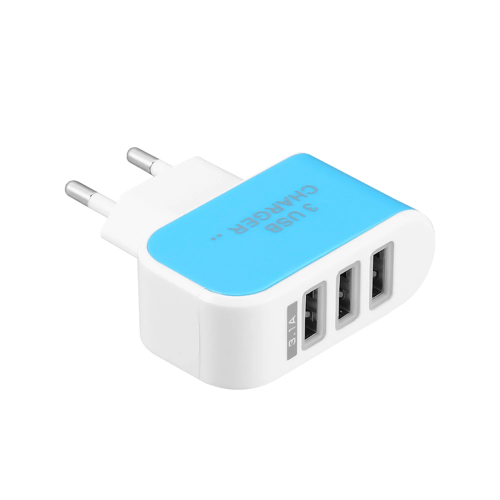 Зарядное устройство для путешествий, 5 В, 3,1 А, USB питание, AC, настенное зарядное устройство, адаптер, 3 порта для iphone, samsung, смартфонов и планшетных ПК, штепсельная вилка стандарта ЕС и США