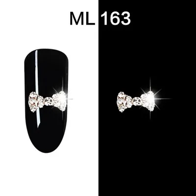 163-10pcs 10 шт./лот 3D Стразы для ногтей стразы серебро/красный лак для ногтей Кристальные бусины 18 различных Лук Дизайн Стразы для ногтей для украшение для ногтей ML153-170 - Цвет: 163-10pcs