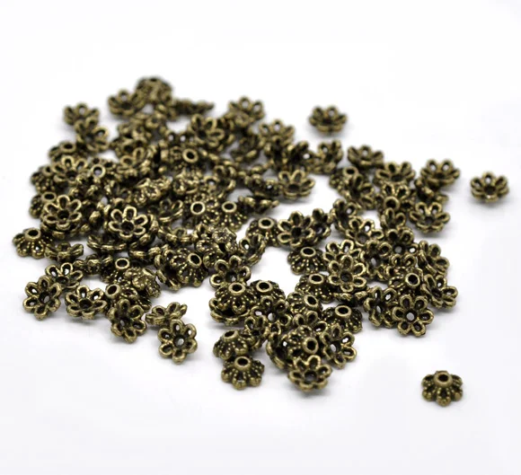 Doreenbeads 300 برونزية لهجة زهرة الخرزة قبعات 6x2.8 ملليمتر (B13158) ، ييوو Doreenbeads 300 برونزية لهجة زهرة الخرزة قبعات 6x2.8 ملليمتر (B13158) ، ييوو