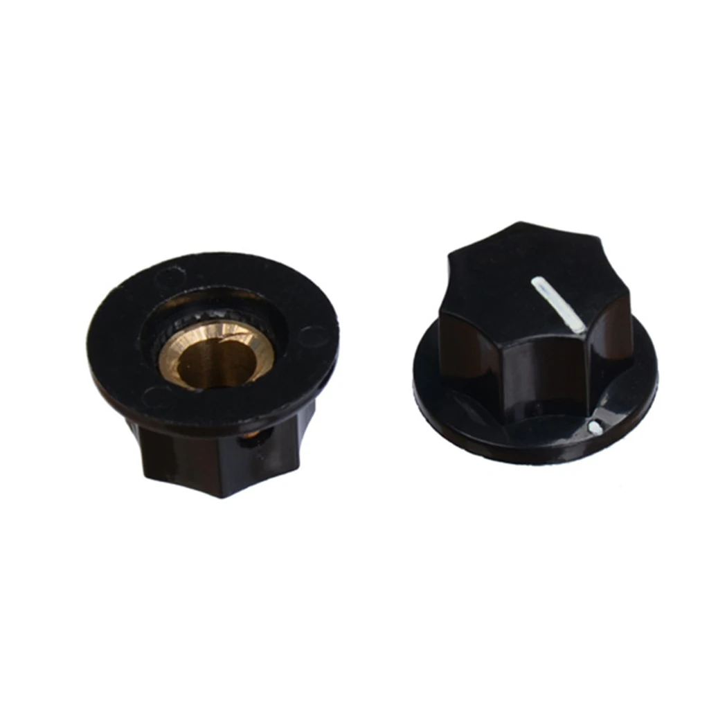 4Pcs 20x11mm Guitar Effect Pedal Knob Cap Cover Heptagon For Guitar Tone Volume Control Button Replacement  Accessories Black