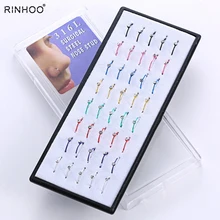 Смешанные цвета, Модный золотой пирсинг, кольцо для носа для женщин, нержавеющая сталь, ювелирные изделия для тела,, модный пирсинг носа, 40 шт./партия