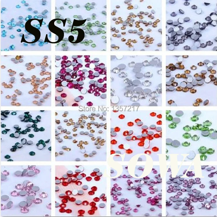 14400 шт./лот, ss5(1,7-1,9 мм) микс 10 видов цветов с плоской задней частью на клеевой основе(Nail Art