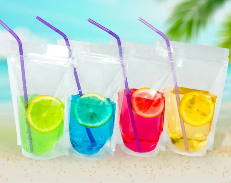 100Pcs Small Series Size Food Moisture-proof Bags, Clear Transparent Bags Stand Up Pouch for drinks,Beverages Bags,Biscuit Bag