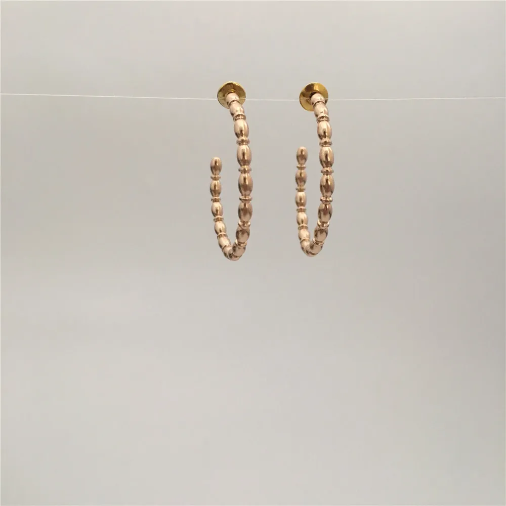 

CUTE WOMEN EARRING GOLD RHODIUM COLOR PLATING BALL HOOP EARRING FOR WOMEN GIRL