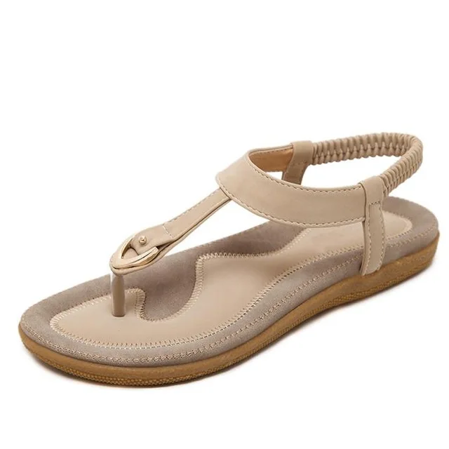 TIMETANG/женская летняя стильная обувь на плоской подошве; женские удобные сандалии на плоской мягкой подошве; женские милые Вьетнамки; большие размеры 35-42 - Цвет: apricot