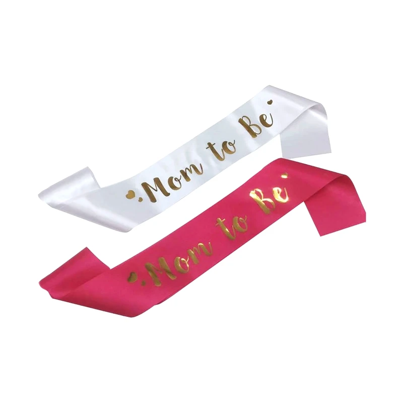 

Mom Sash Satin With Gold Glitter Fonts For baby shower shoulder strap etiquette belt Mother's Day Birthday Present
