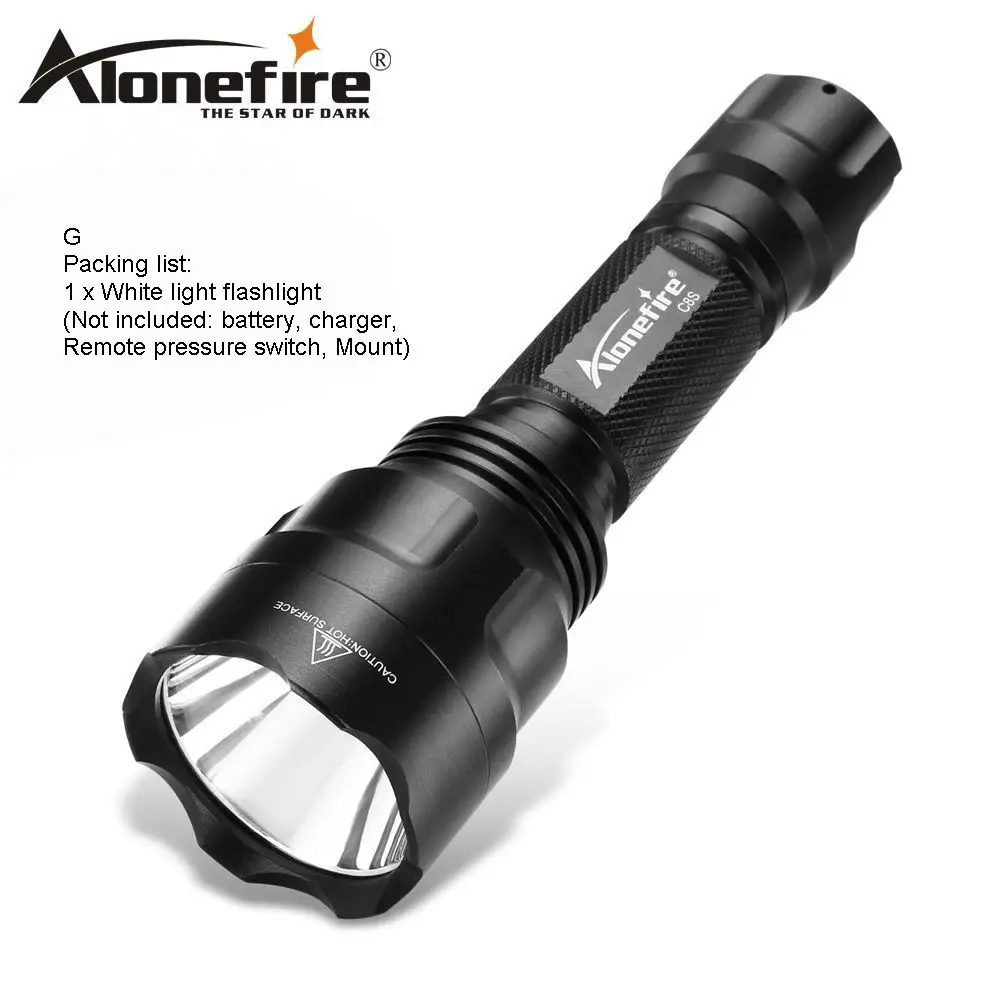 AloneFire C8 CREE XML T6 L2 U3 светодиодный тактический флэш-светильник фонарь Zaklamp 20 мм крепление для страйкбола прицел ружья светильник 18650 батарея - Испускаемый цвет: led flashlight G