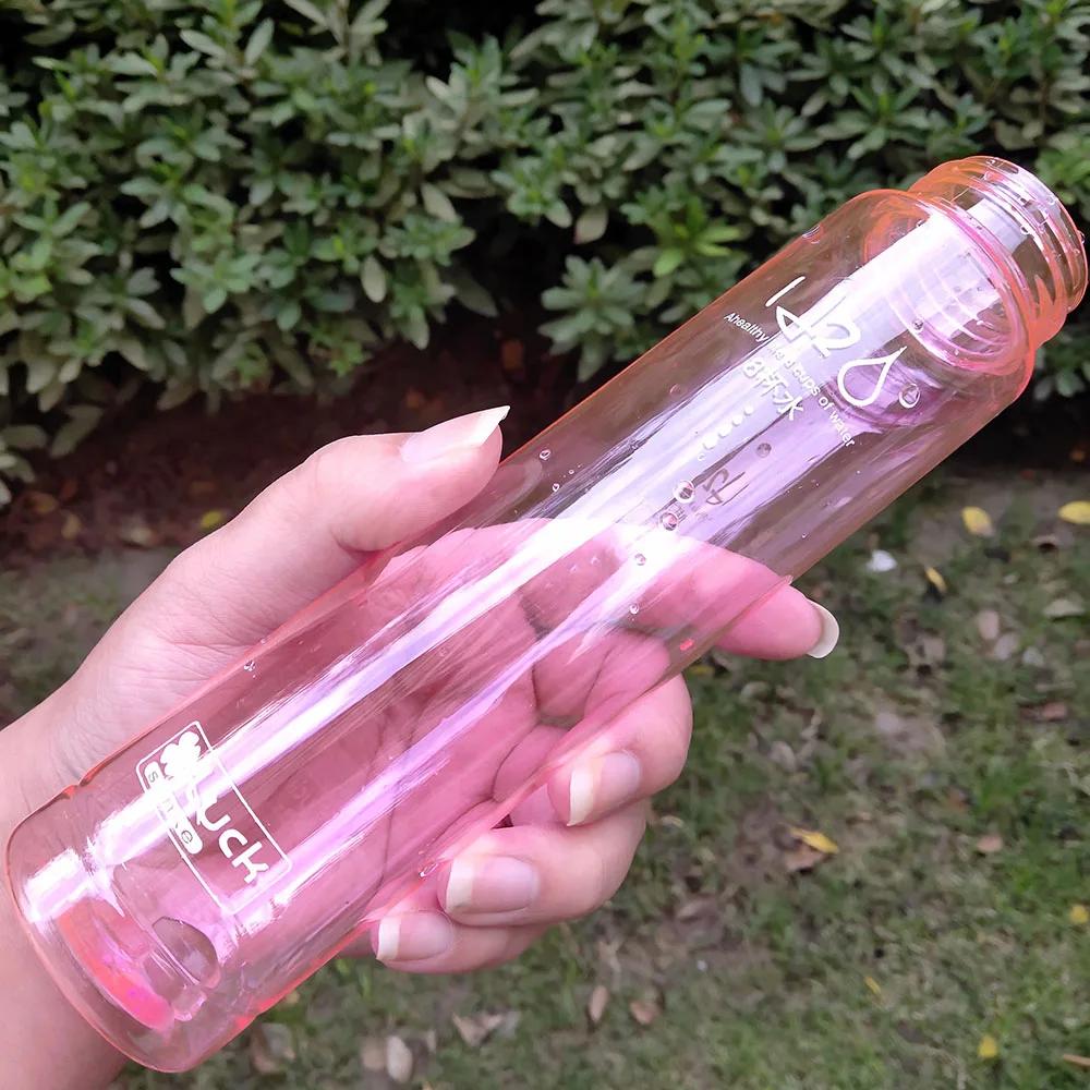 WTCABROE не матовые бутылки для воды 265 мл портативные летние спортивные небьющиеся прозрачные пластиковые 6 цветов HD бутылки для воды
