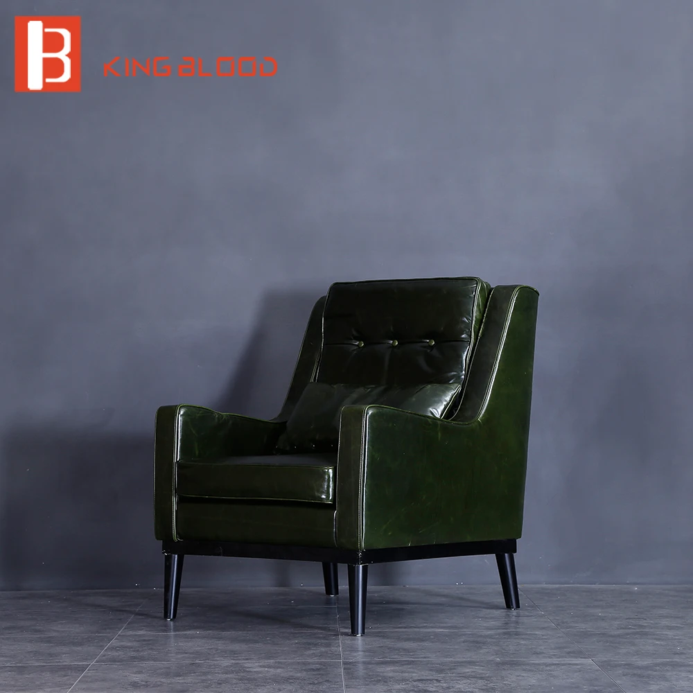 American style classic black genuine leather single sofa chair American style classic black genuine leather single sofa chair